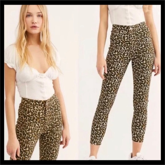 Free People Pants - Free People We The Free Leopard Print Skinny Pant